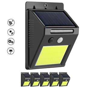 Luminária Solar - Parede 48 Leds Sensor Movimento Kit 5 Peças CBRN06885