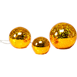 Luminárias Led Ouro Velho - Conjunto de 3 Bolas - Christmas Traditions
