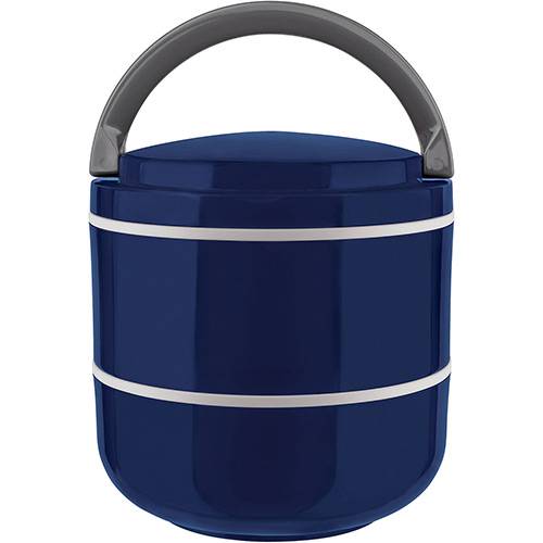 Lunch Box Marmita Microondas Dupla Azul 1,4L - Euro Home