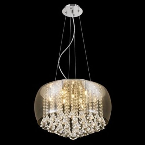 Lustre 50cm 9 Lampadas G9 Plafon Pendente Pl-014/9.50CL Cromado Transparente