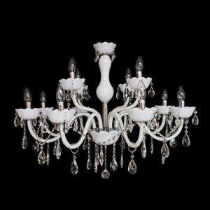 Lustre de Cristal para 12 Lâmpadas Maria Thereza Branco - Arquitetizze