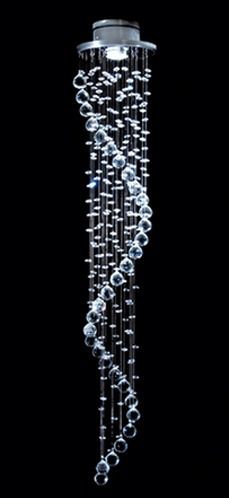 Lustre Espiral de Cristal Asfour - Base 20 Cm - 1 Metro - Debby Artes - Lustres Debby Artes