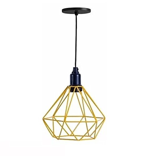 Lustre Pendente Aramado Diamante Pequeno Várias Cores (Amarelo)