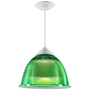 Lustre Prismático 12` Polegadas LED 20W Cabo - Bemplas Luminárias - 5553 - Verde e Branco