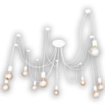 Lustre Thomas Edison com 10 Lâmpadas Pendente Branco