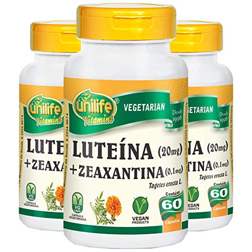 Luteína e Zeanxantina - 3 Unidades de 60 Cápsulas - Unilife