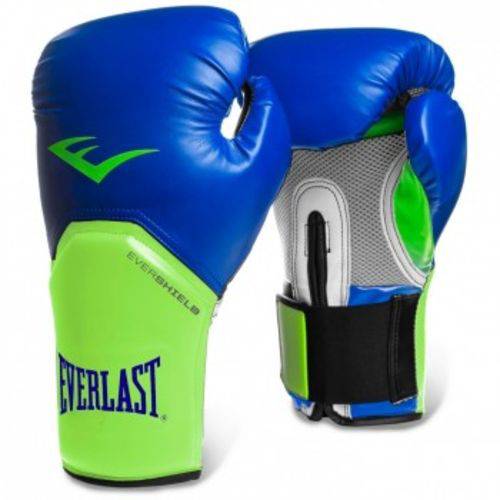 Luva Boxe Everlast Pro Style Elite Training 14 Oz Azul com Verde