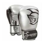 Luva Boxe Muay Elite Training Prata/preto C/ Velcro Pretorian