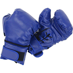 Luva de Boxe com Cadarço 10oz Azul - Polimet