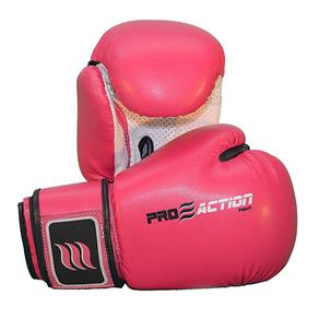 Luva de Boxe e Muai Thai ProAction 12OZ Profissional - Pink