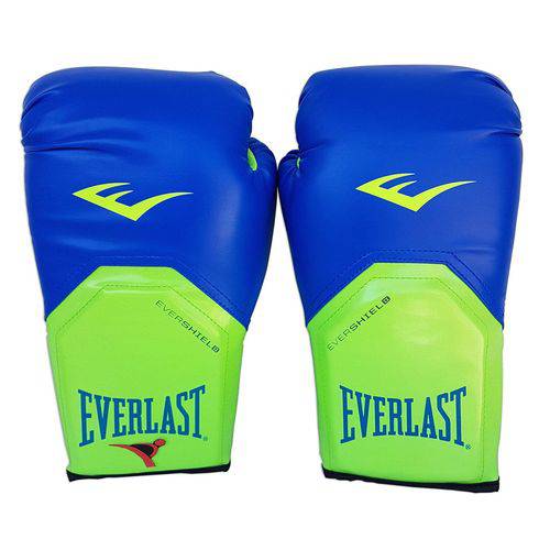 Luva de Boxe / Muay Thai 12oz - Azul com Verde - Pro Style - Everlast
