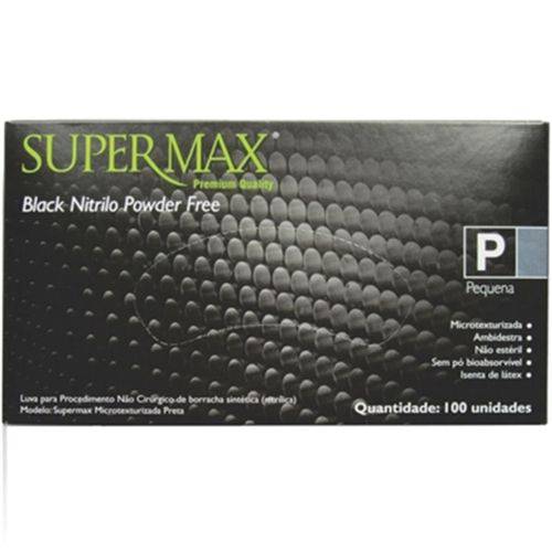 Luva de Procedimento Nitrílica Black Sem Pó M C/100 SUPERMAX