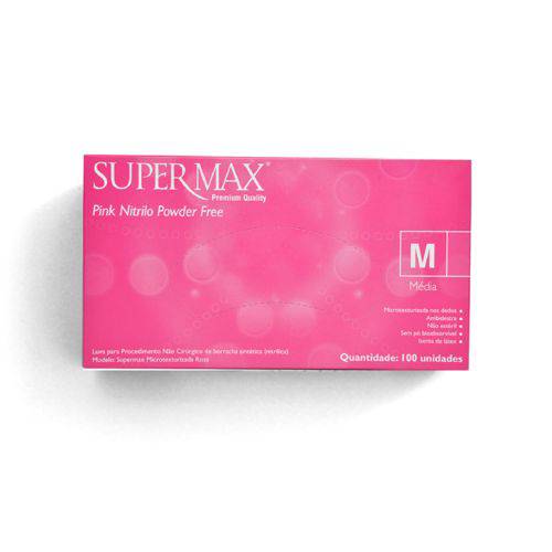 Luva de Procedimento Pink Nitrilo Tam M Supermax
