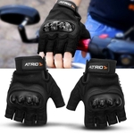 Luva Motociclista Atrio Street Meio Dedo Com Protetor Motoqueiro Preto Tecido Antiderrapante