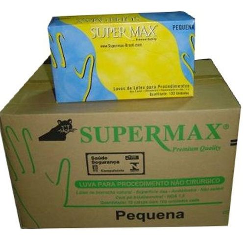 Luva Supermax Látex com Pó Tam. P Cx 1000 Unidades