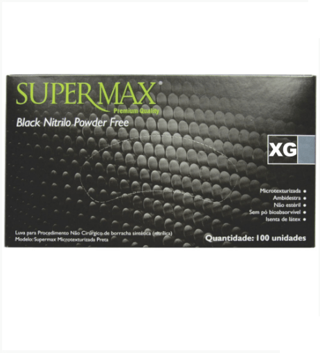 Luva Supermax Nitr. Black Gg