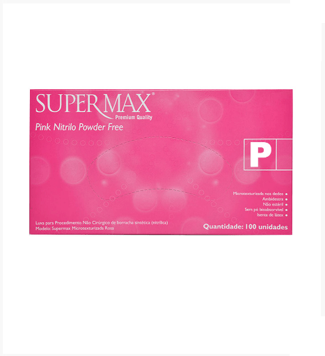 Luva Supermax Nitr. Pink P