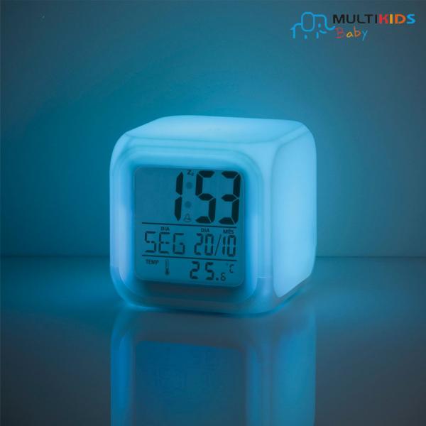 Luz Noturna Color Fun Relógio, Alarme BB165 - Multikids Baby