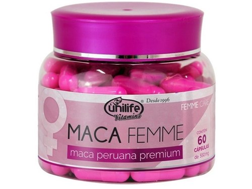 Maca Femme Maca Peruana Premium 90 Cápsulas 550Mg Unilife