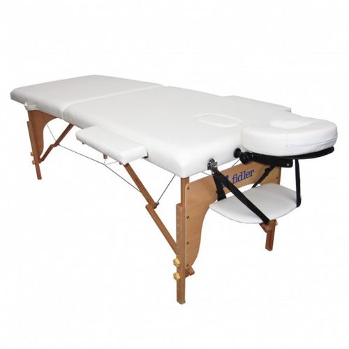 Maca Mesa de Massagem Dobrável Portátil Fidler Divã 2 Seções Branca
