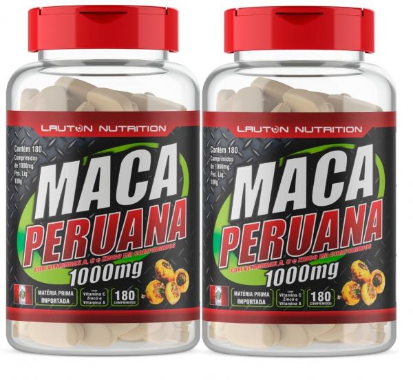 2 Maca Peruana 1000 Mg 180 Comprimidos Lauton Nutrition Original