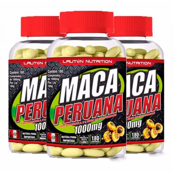 Maca Peruana 1000mg Combo 3 Un 180 Comprimidos Lauton Nutrition