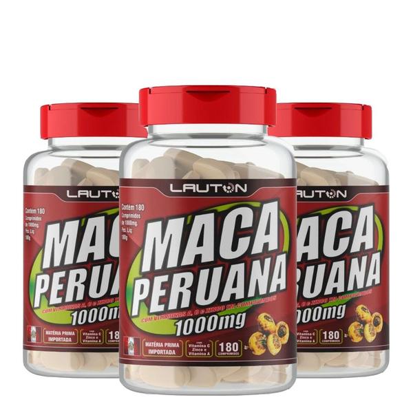 Maca Peruana 1000mg 3 X 180 Comprimidos - Lauton Nutrition