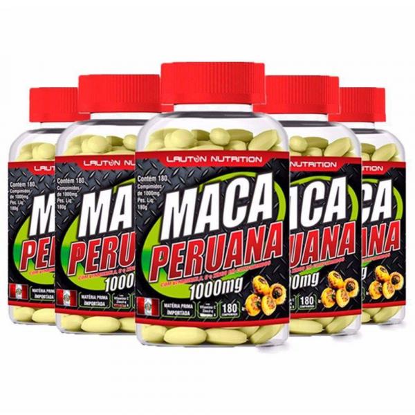 Maca Peruana Combo 5 1000mg 180 Comprimidos Lauton Nutrition