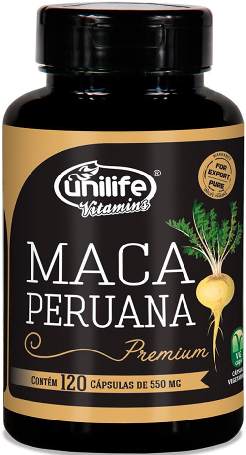 Maca Peruana Premium Pura Unilife 120 Capsulas 550Mg