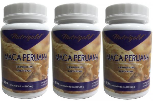 Maca Peruana Pura 3 X 180 Comprimidos de 800 Mg Máximo 4 ao Dia Preço Hoje! - Nutrigold