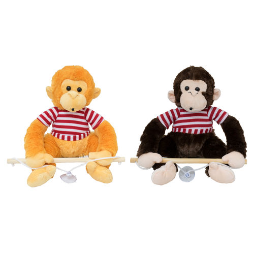 Tudo sobre 'Macaco de Pelúcia que Assobia em 2 Cores BBR Toys'
