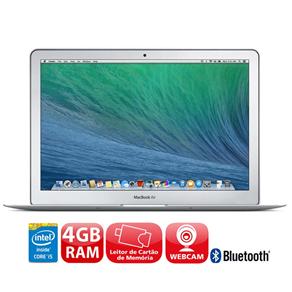 MacBook Air Apple MD760BZ/B com Intel® Core™ I5 Dual Core, 4GB, 128GB SSD, Leitor de Cartões, Wireless, Bluetooth, Webcam, LED 13.3" e OS X Mavericks
