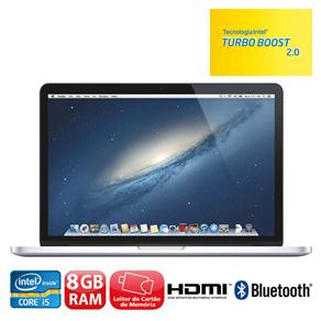 MacBook Pro Apple MD212BZ/A com Intel® Core™ I5 Dual Core, 8GB, 128GB SSD, Leitor de Cartões, HDMI, LED Retina 13.3" e Mac OS X Mountain Lion + ILife