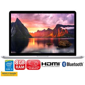 MacBook Pro Apple MF841BZ/A com Intel® Core™ I5 Dual Core, 8GB, 512GB SSD, Leitor de Cartões, HDMI, Wireless, Webcam, LED Retina 13.3" e OS X Yosemite
