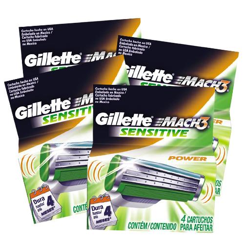 Mach 3 Power Sensitive Gillette - Kit de Cartucho de Recarga