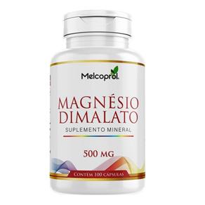 Magnesio Dimalato 500mg 100 Cápsulas Puro Máximo 2/dia Melcoprol - Menta - 1 Unidade