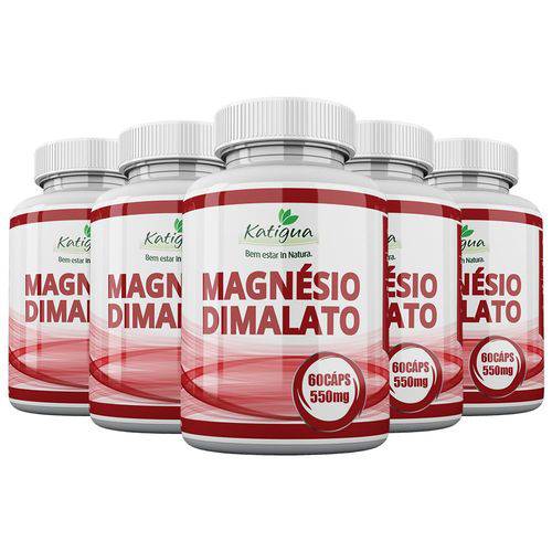 Magnésio Dimalato - 5x 60 Cápsulas - Katigua