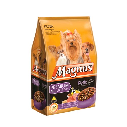 Magnus Premium Petit Cães Adultos Pequeno Porte Carne com Vegetais - 10,1Kg