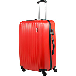 Mala de Viagem Média Vermelha em ABS com Cadeado Embutido - Travel Max