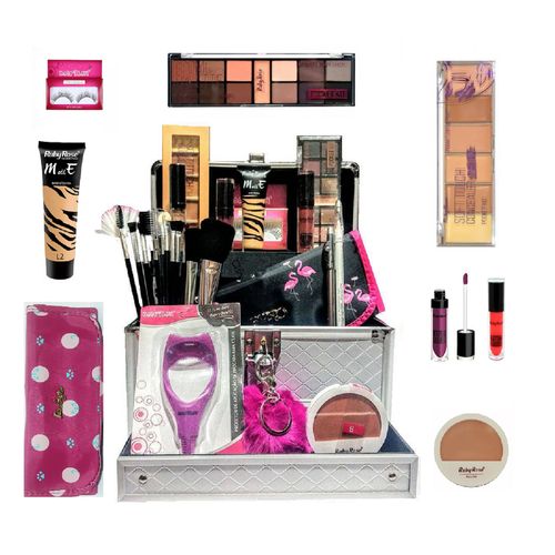 Maleta de Maquiagem Grande Kit de Maquiagem Completo Profissional Ruby Rose