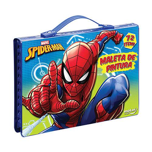Maleta de Pintura Spider-Man 72 Itens - Molin