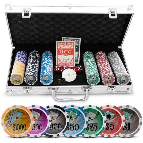 Maleta de Poker - Jogo de Poker Grand Royale - 300 Fichas Holográficas Oficiais Numeradas