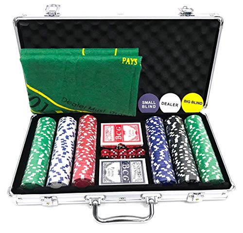 Maleta Poker 300 Fichas Oficiais S/ Numeração Kit Completo