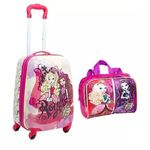 Malinha Mala Mochila Ever After High 2017 Rodinhas + Lancheira