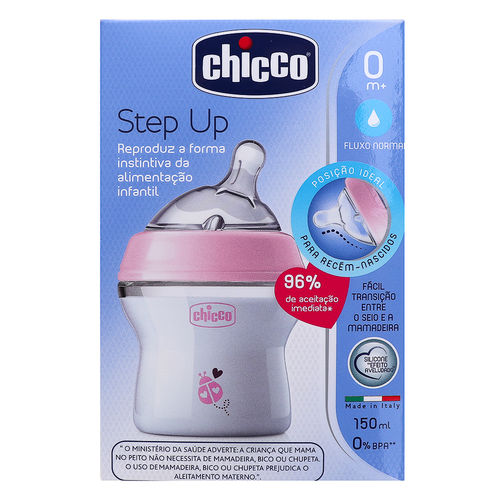 Mamadeira Chicco Step Up 150 Ml Fluxo Normal 0m+ Rosa