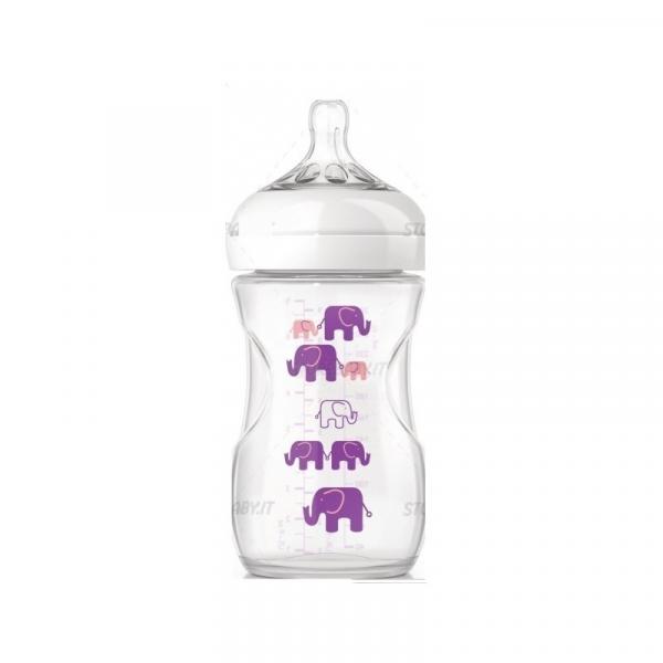 Mamadeira Pétala Elefantes Lilás - BPA Livre - 260ml - Philips Avent