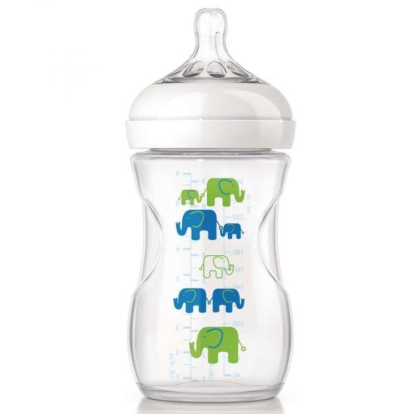 Mamadeira Pétala Elefantes Verde - BPA Livre - 260ml - Philips Avent