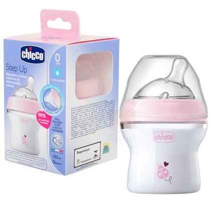 Mamadeira Step Up 150ml Fluxo Normal Rosa (0m+) - Chicco