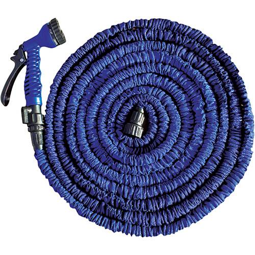 Revolucionária Mangueira Expansível 15 M com Gatilho de 7 Funções - Flex Hose Azul