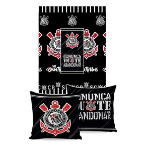 Manta Almofada Corinthians Jolitex - Preto
